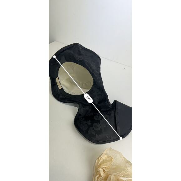 Bert Of LA Cali Vintage Victorian Witch Tear-drop Gothic Bridal Top Hat W/ Train - Picture 3 of 16